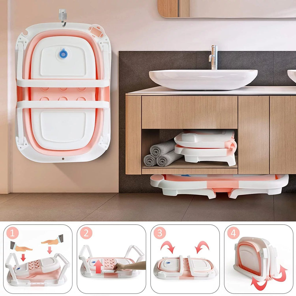 Collapsible Baby Bathtub with Thermometer S9941