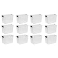 30 Qt. Storage Box with White Lid and Clear Base 12-Pack N4882