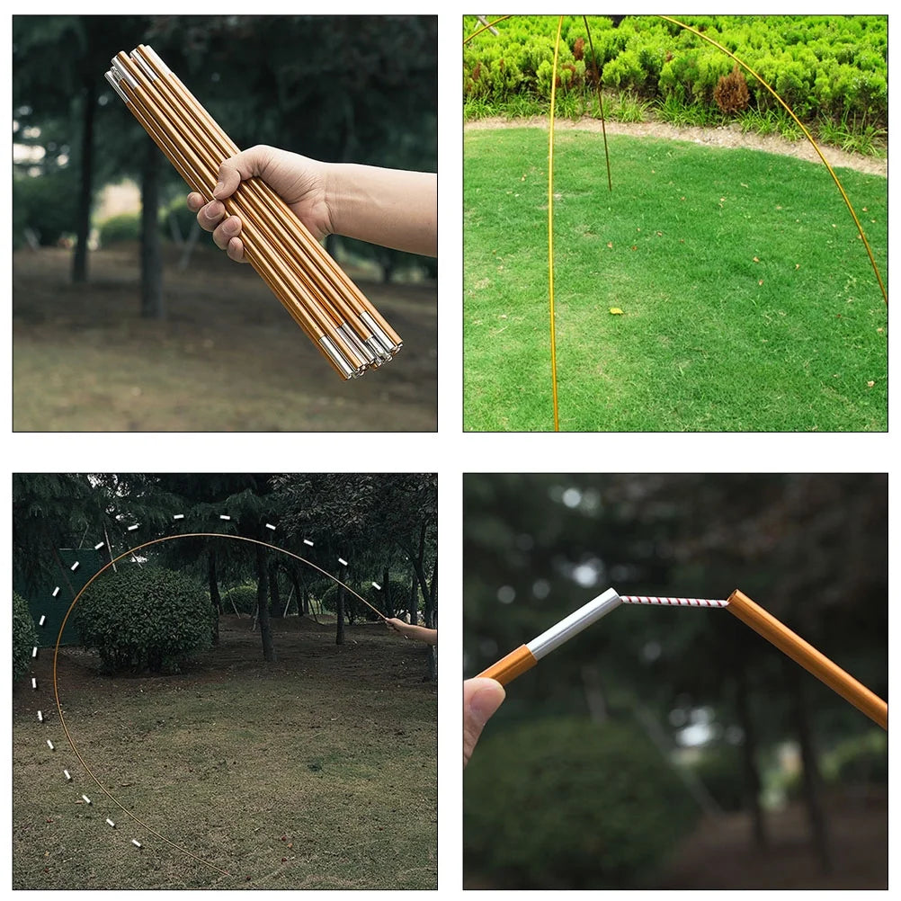 2Pcs Flexible Metal Tent Poles Folding Portable Camping Y6127