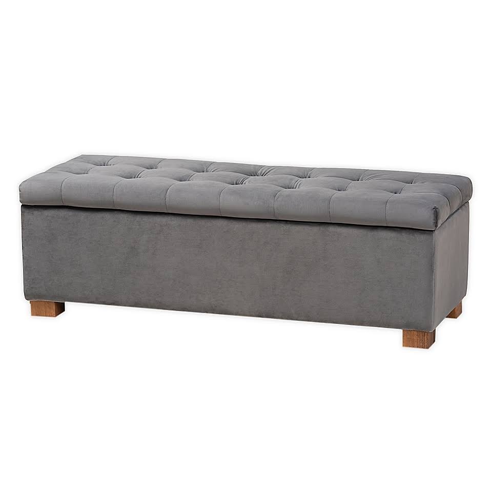 Grey/Brown Storage Bench C684