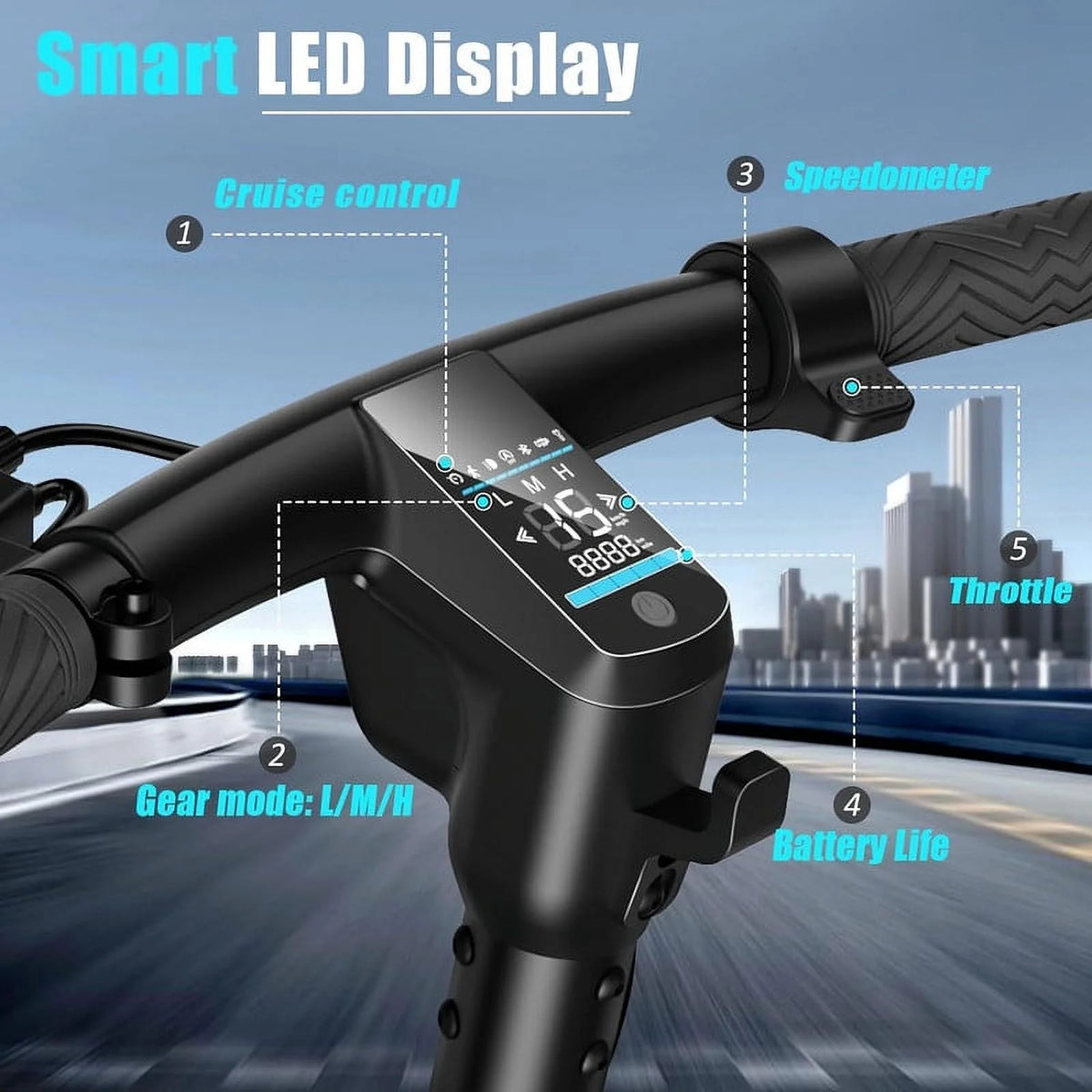 Electric Kick Scooter 300W Motor 8.5 Tires Portable Folding R556