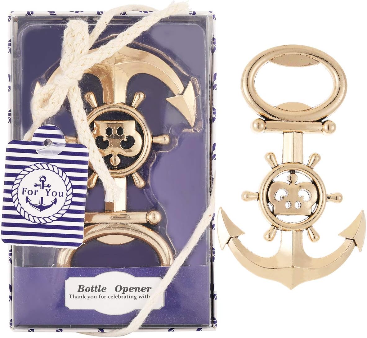 12 Pc Antique Gold Nautical Anchor Bottle Opener S789