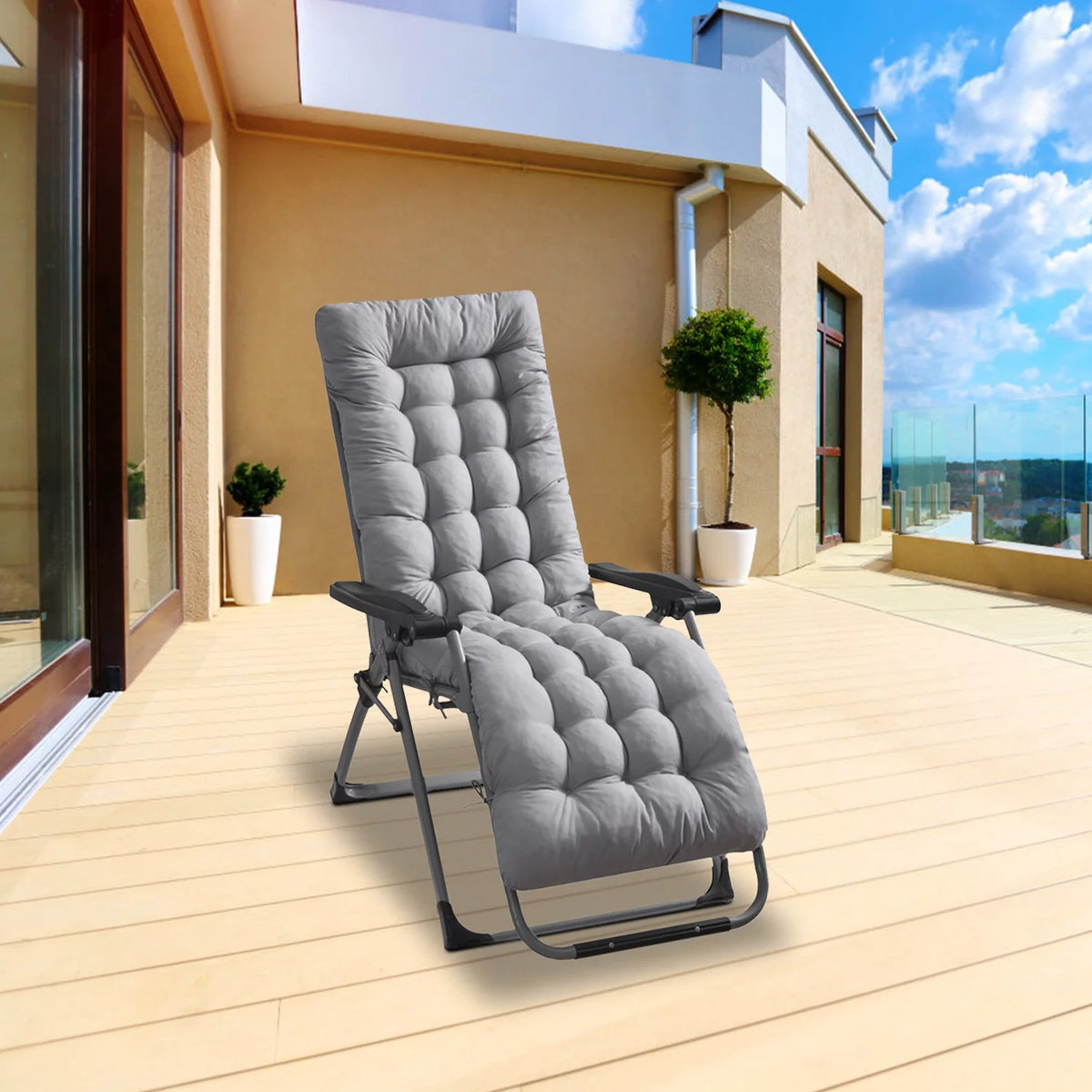 Grey Rocking Chair Cushion 67x22in P186
