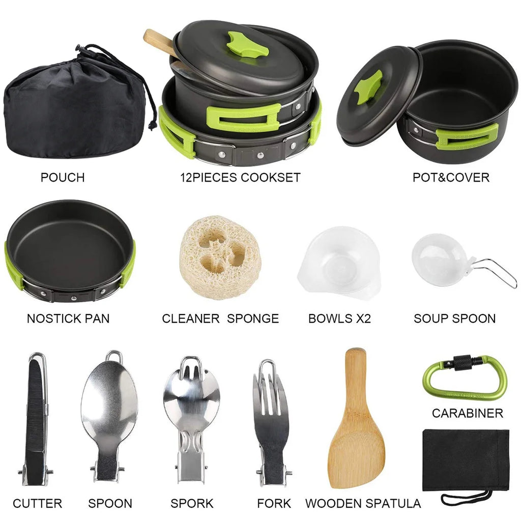 15 Pcs Non Stick Camping Cookware Set C60138