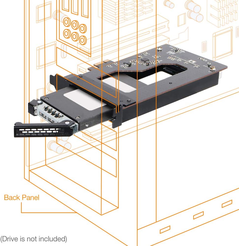 2.5" SATA SSD/HDD to PCIe 2.0 x1 Hot-Swap Mobile Rack for PCIe Expansion Slots, Pack of 2 A3066