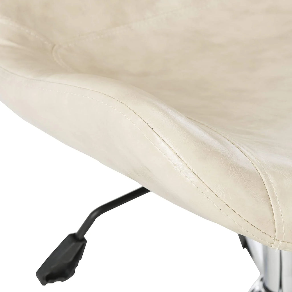 Beige Faux Leather Swivel Adjustable Office Desk Chair B206