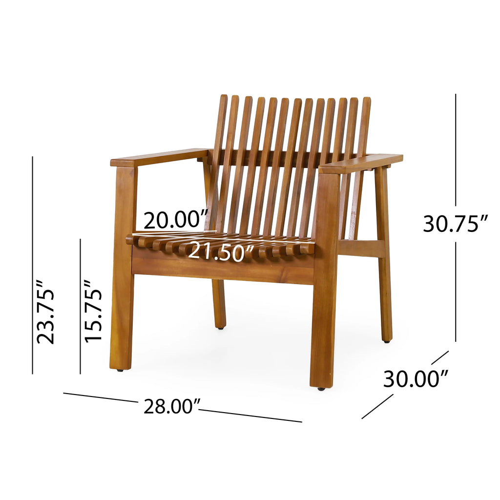 Acacia Wood Club Chairs, Set of 2 J583554