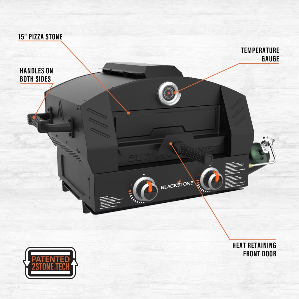 Tabletop Propane Pizza Oven with Two 15 Cordierite Stones R1753
