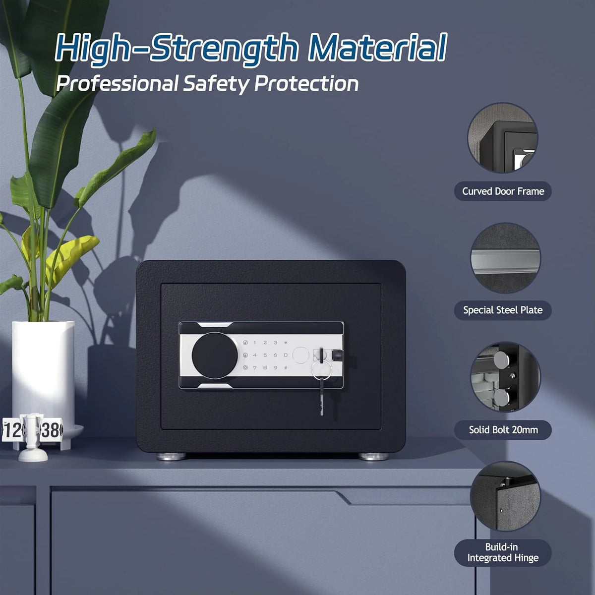 0.8 Cubic Feet Steel Security Safe with Lock Box H615