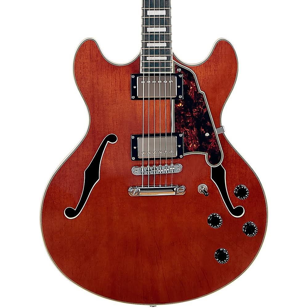 Semi-Hollow Electric Guitar with Seymour Duncan Humbuckers Walnut Stain U452
