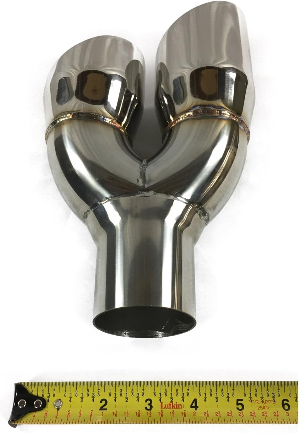 2.25" Inlet 3.00" Outlet 9.50" Long Dual Double Wall Slant Angle Stainless Exhaust Tip Pack of 2 B85128