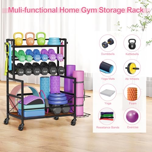 Adjustable Dumbbell Rack with Wheels and Hooks G45130