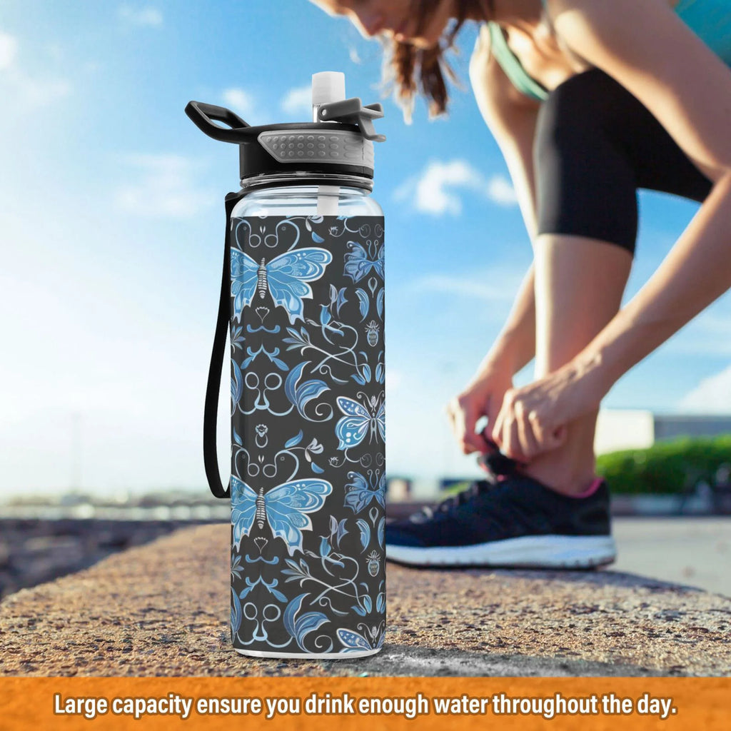 Blue 32oz Triton Sports Water Bottle with Straw L4199
