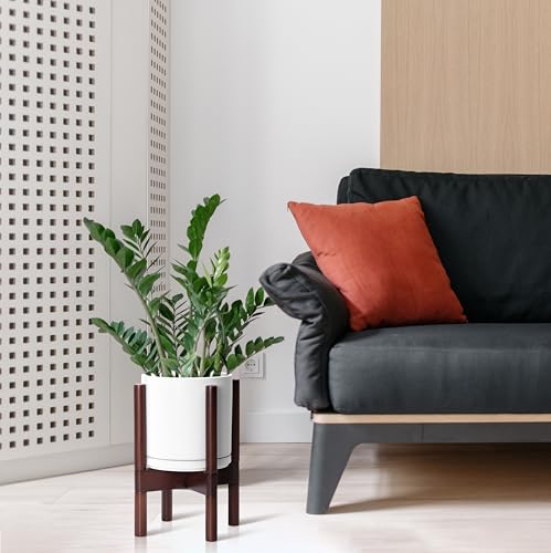 White Ceramic Planter with Stand B726
