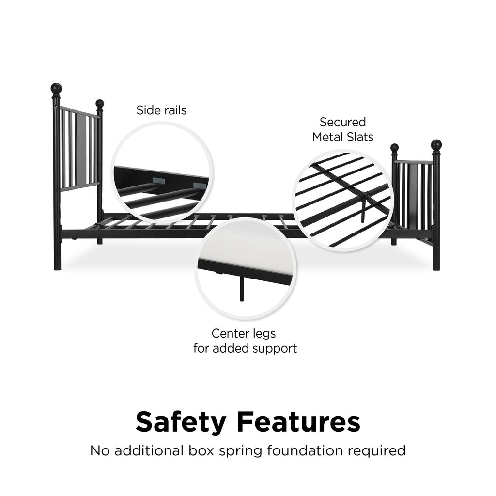 Queen Black Metal Platform Bed N4514
