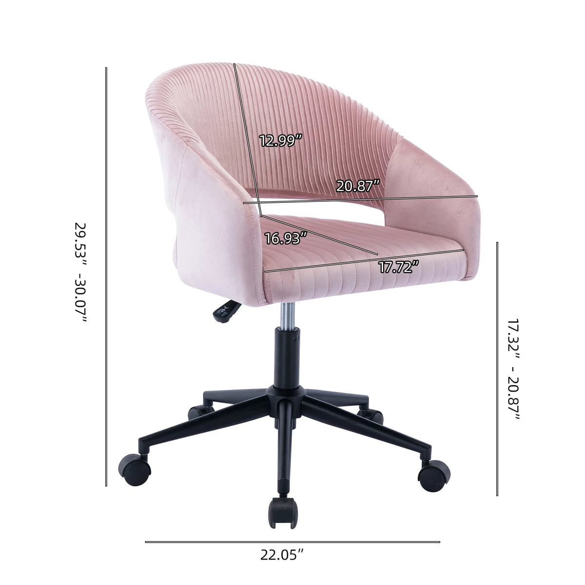 Pink Adjustable Office Chair with Wheels Z309