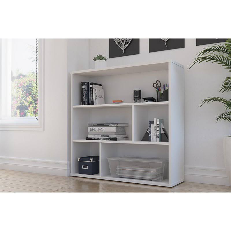 White Asymmetrical Shelving Unit V239