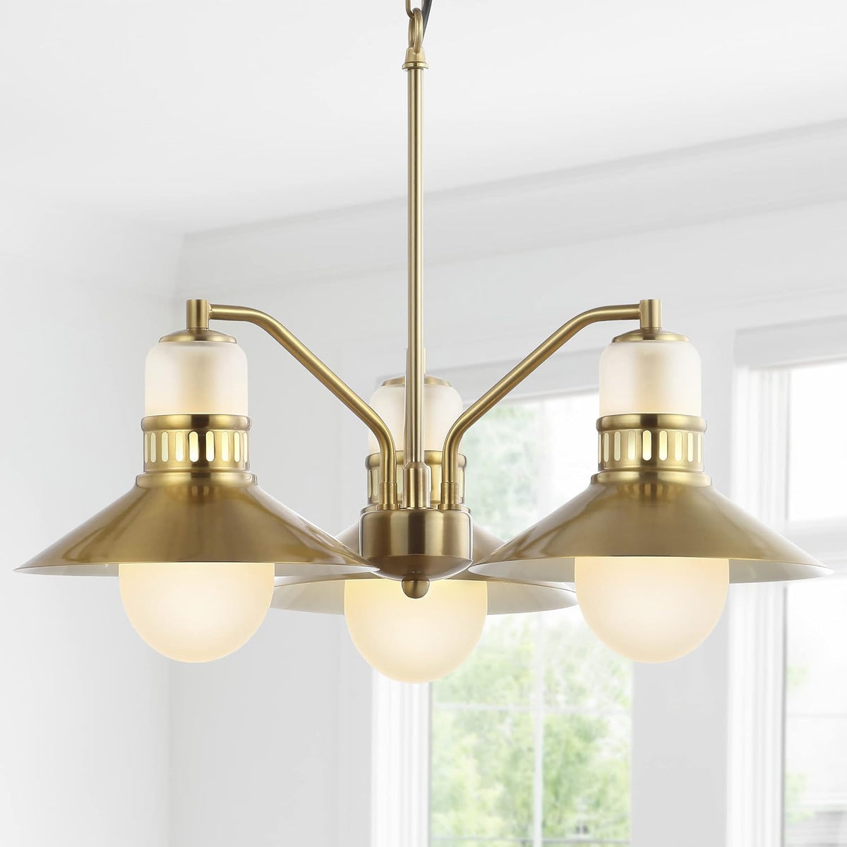 3-Light Adjustable Iron Glass LED Pendant N788