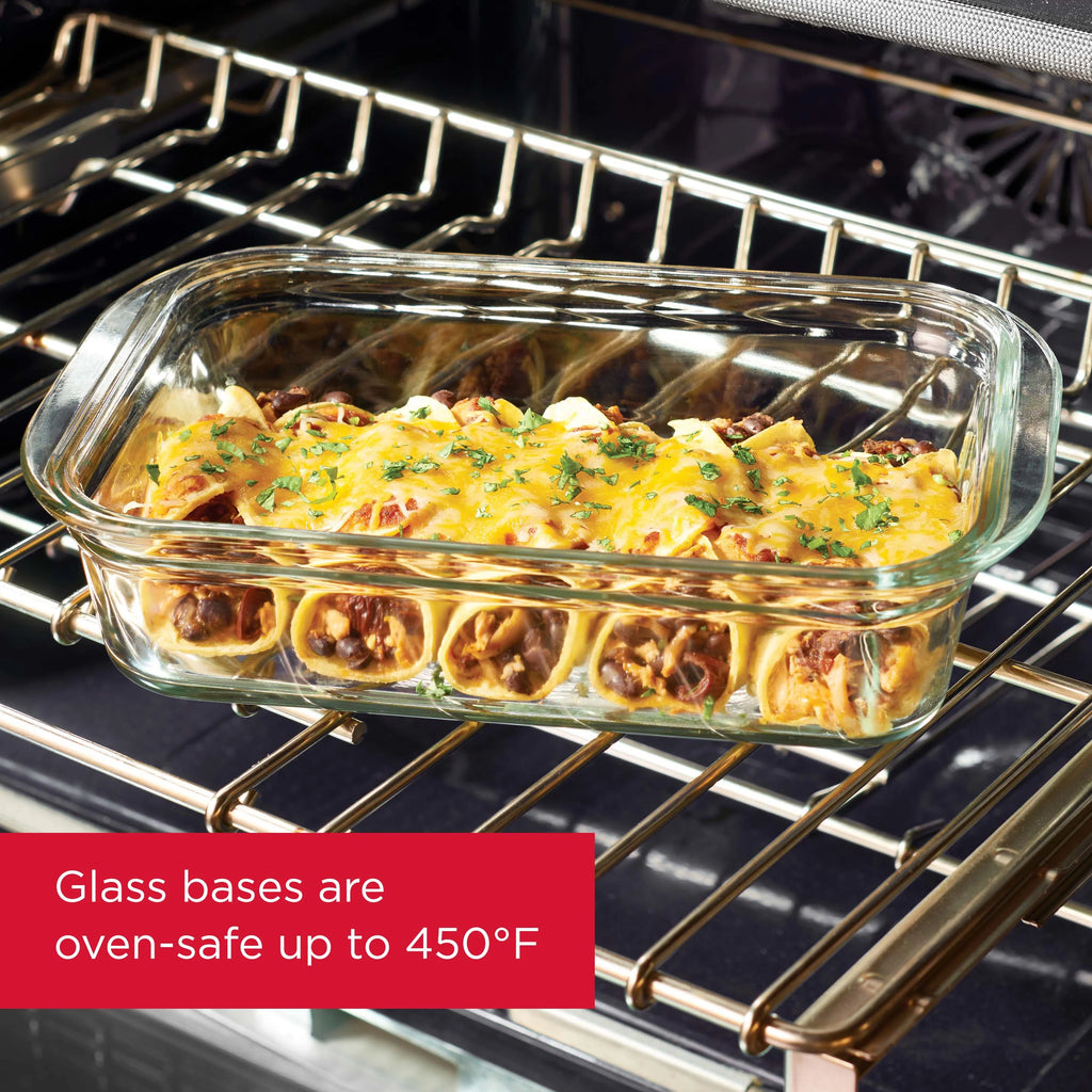 Set of 3 Glass Food Storage Containers with Latching Lids Y57509