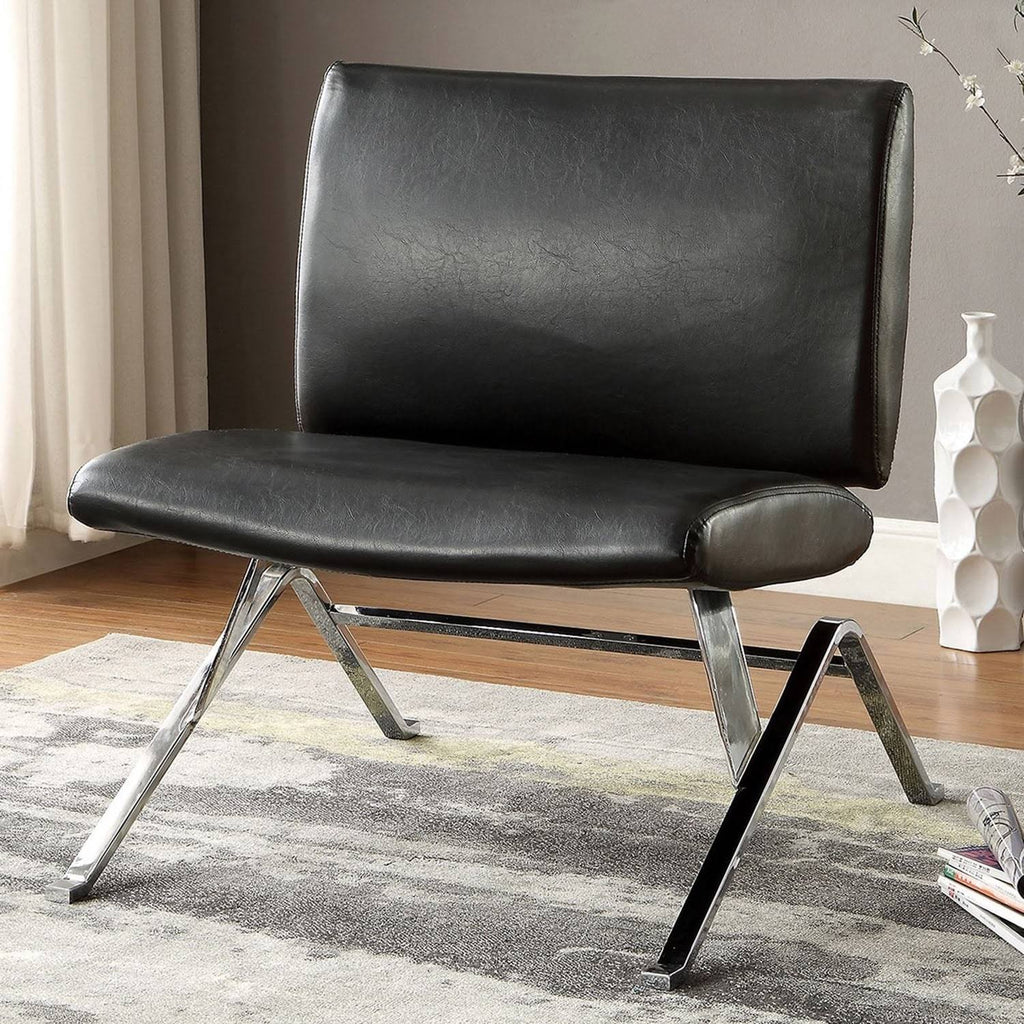 Black Faux Leather Accent Chair A5779