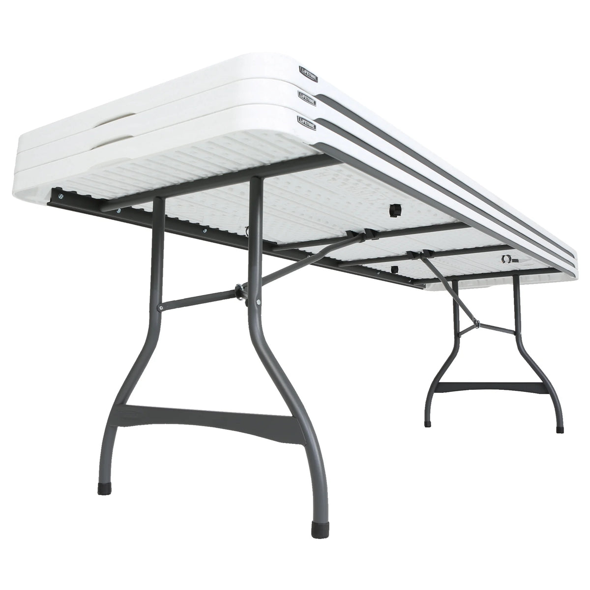 White Granite 8 Foot Rectangle Folding Table S259347