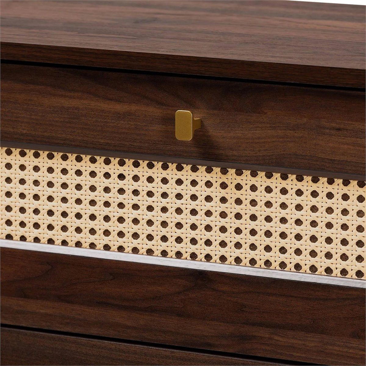 Brown 5-Drawer Wood Chest K546