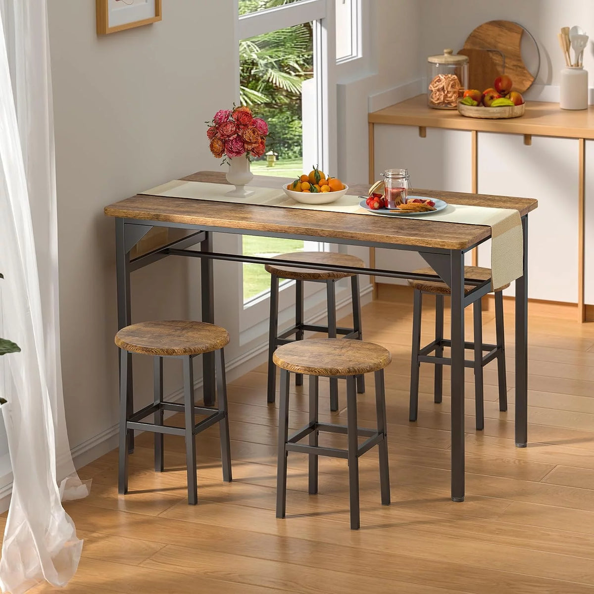 Black Dining Table Set for 4 Q881100