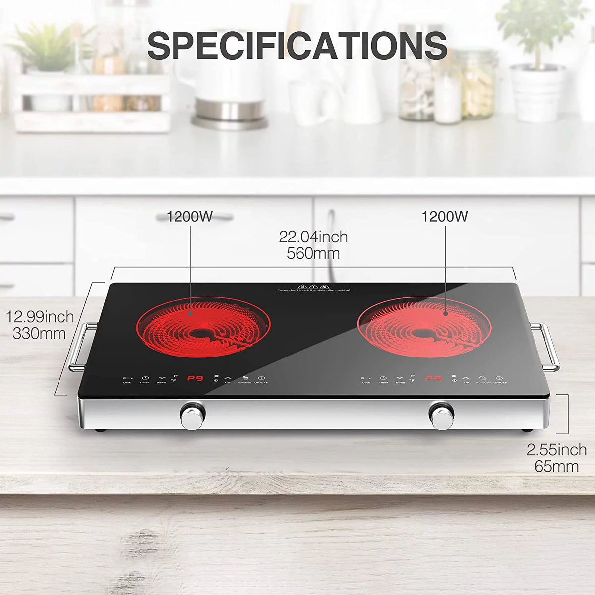 2 Burners 2400W Portable Electric Cooktop I8853