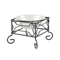 Wrought Iron Stand with Stainless Steel Feeder Bowl D781