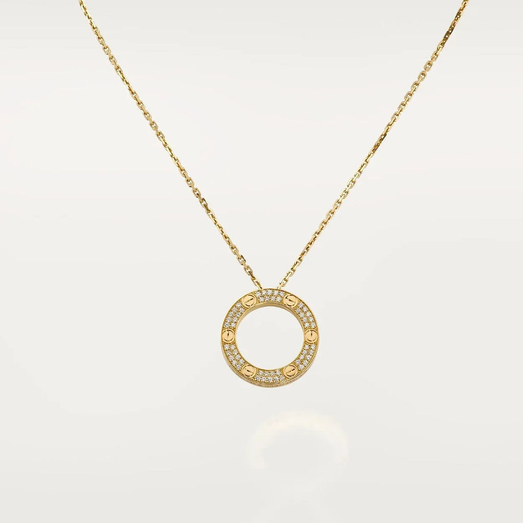 Screw Love Necklace With Diamond Paved N3711