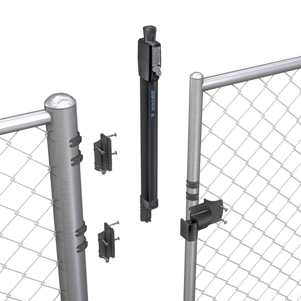 Galvanized Cast Steel Gate Safety Latch with Round Post Adapter Kit X7534