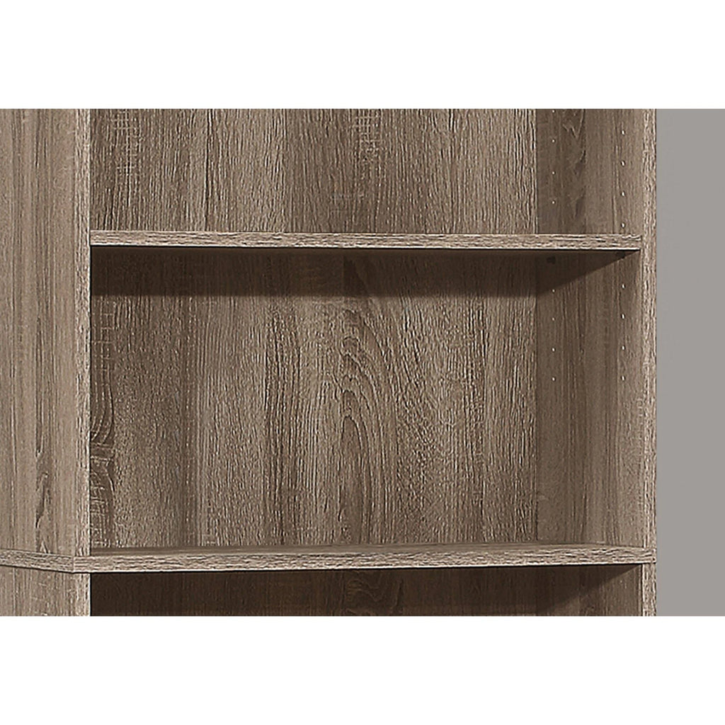 Taupe Brown 5 Shelves Rectangular Bookcase H94502