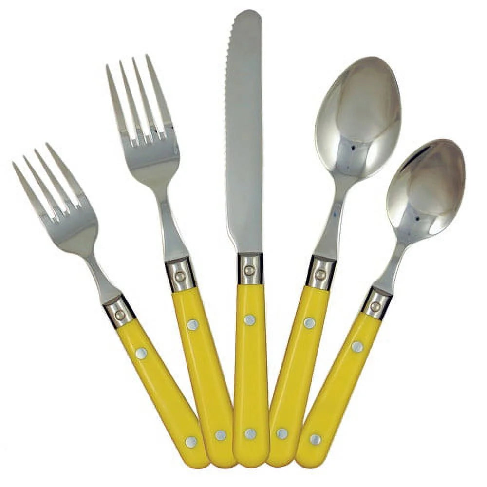 20-Piece Stainless Steel Flatware Set, Black, Service for 4 I1819