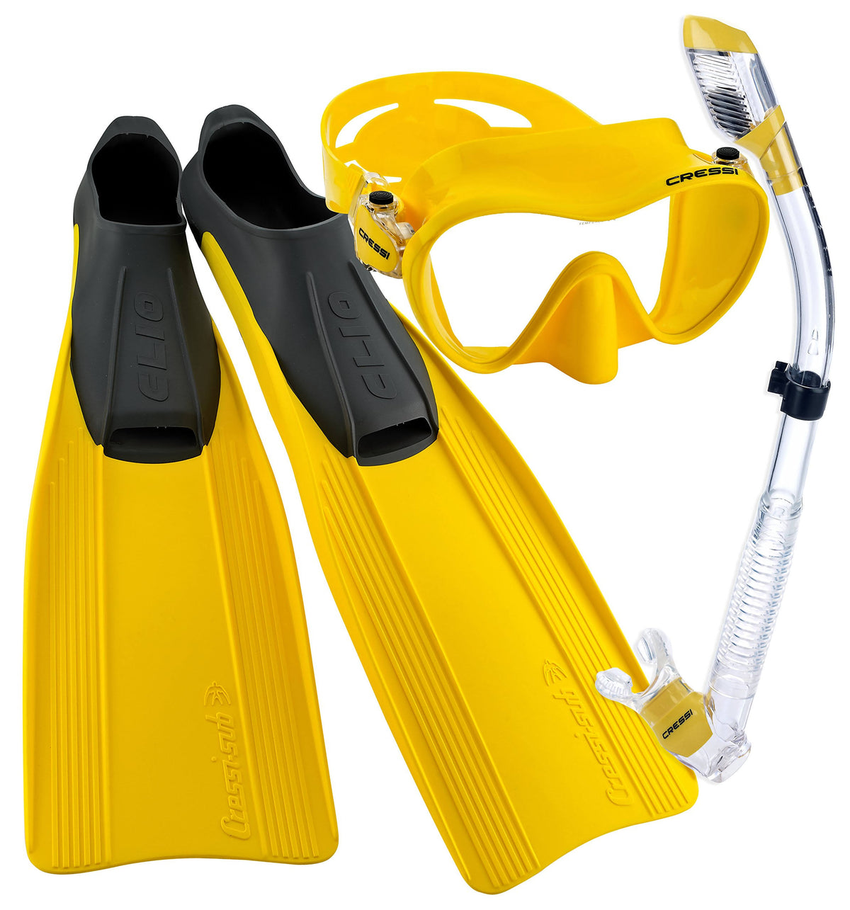 Full Foot Fin, Frameless Mask, Dry Snorkel Set with Carry Bag J4510