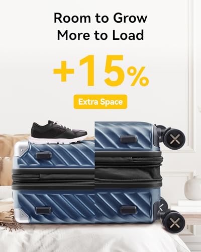 Polycarbonate Expandable Hard Shell Spinner Luggage Charcoal Metallic D2954
