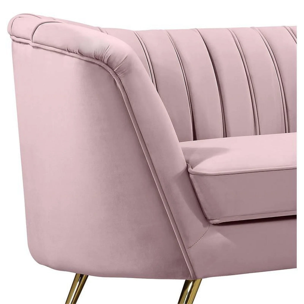 3-Piece Set with Accent Chair Loveseat and Sofa in Pink and Gold Q8132