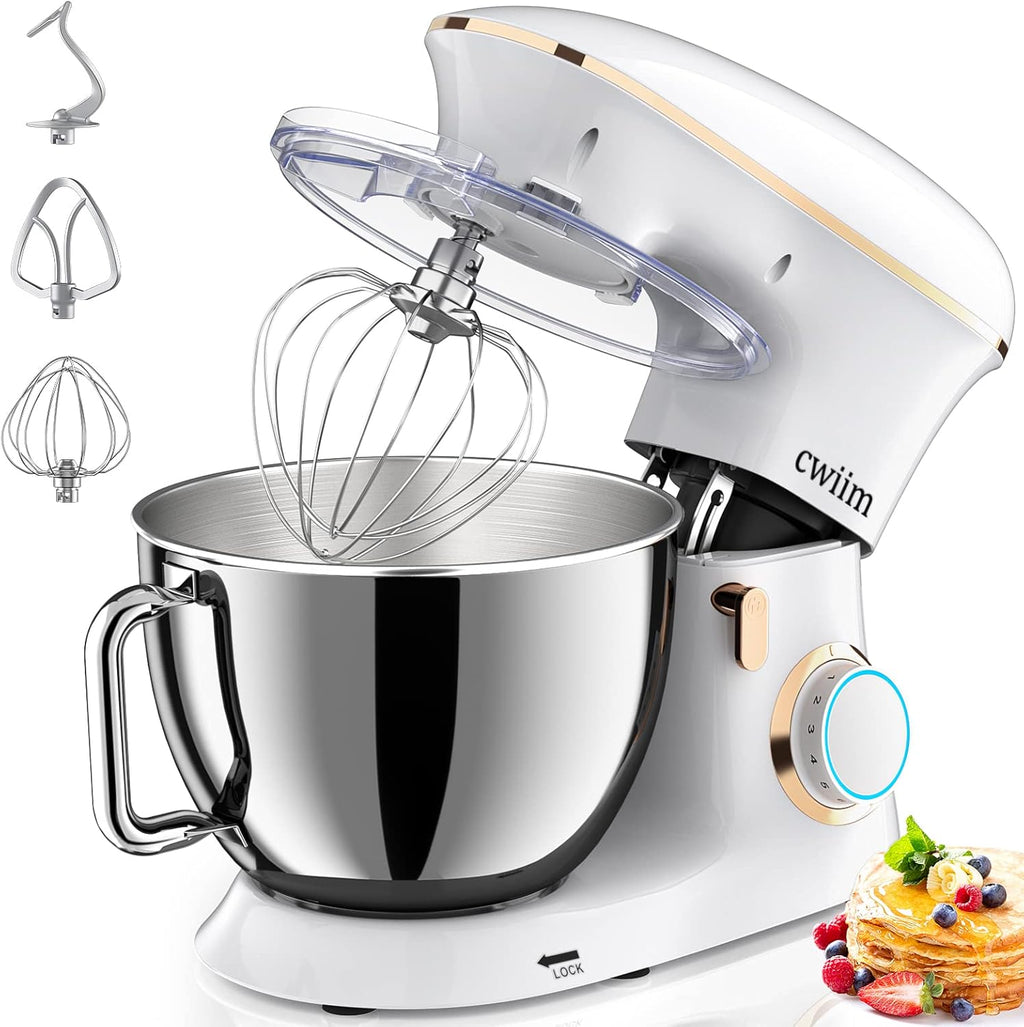 8.5Qt Tilt-Head Food Mixer 660W 6+P Speed Kitchen Mixers with Dough Hook, Flat Beater, Whisk, Splash Guard F272010