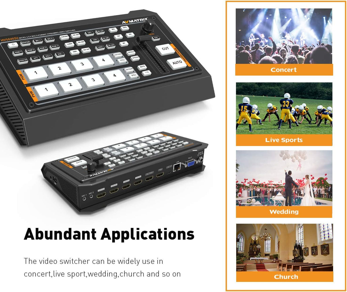 4 x HDMI Inputs Video Mixer Switcher USB Output R219
