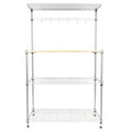 Silver Kitchen Microwave Cart Storage Shelf R75419