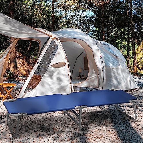 Navy Blue Folding Camping Cot with Storage Bag P5840