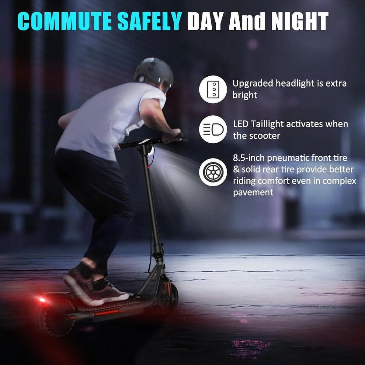Electric Kick Scooter 300W Motor 8.5 Tires Portable Folding R556