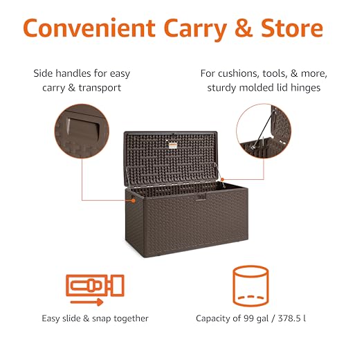 Brown 99 Gallon Deck Box with Lid P85778