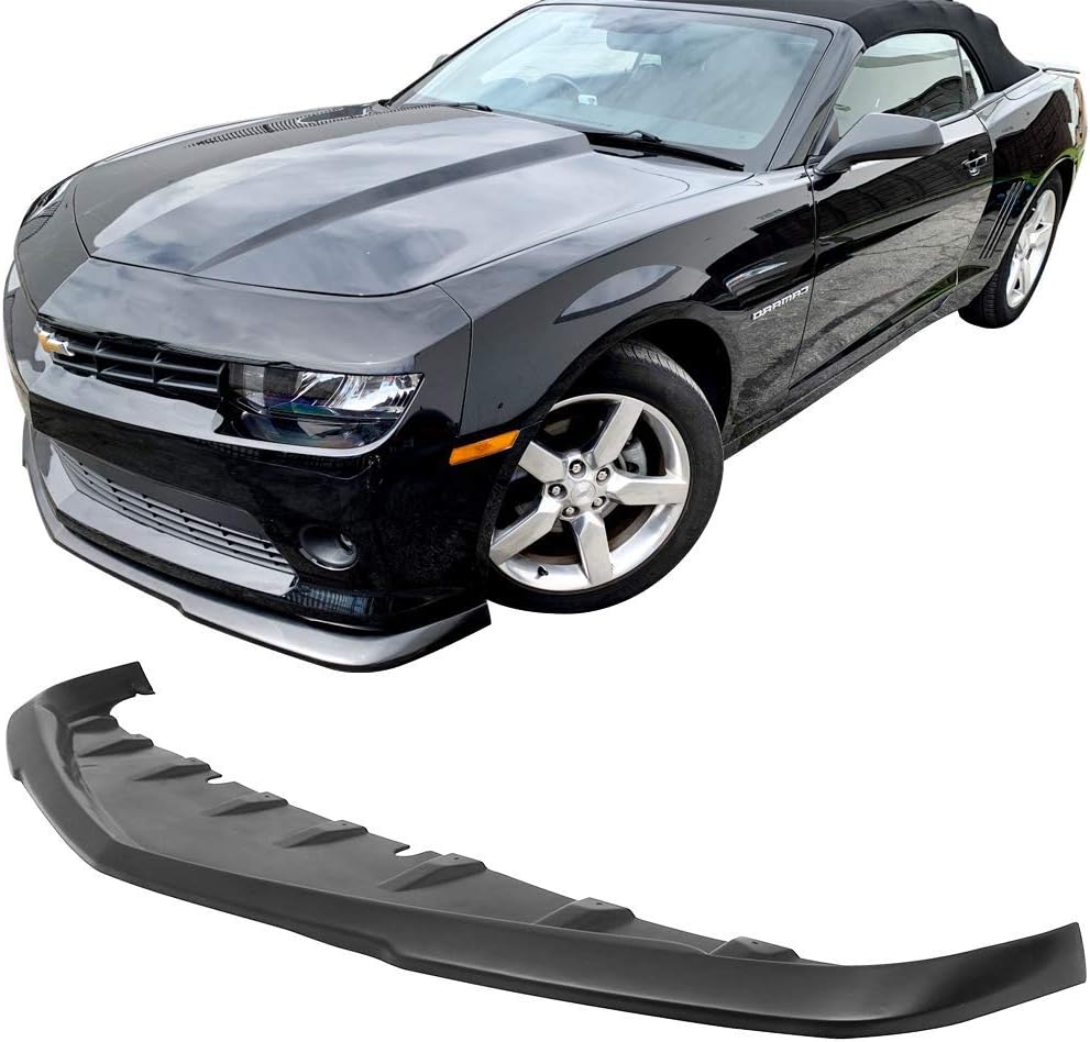 Unpainted Black Polyurethane Front Lip Splitter for 2014-2015 Chevy Camaro V6 LT LS F4551