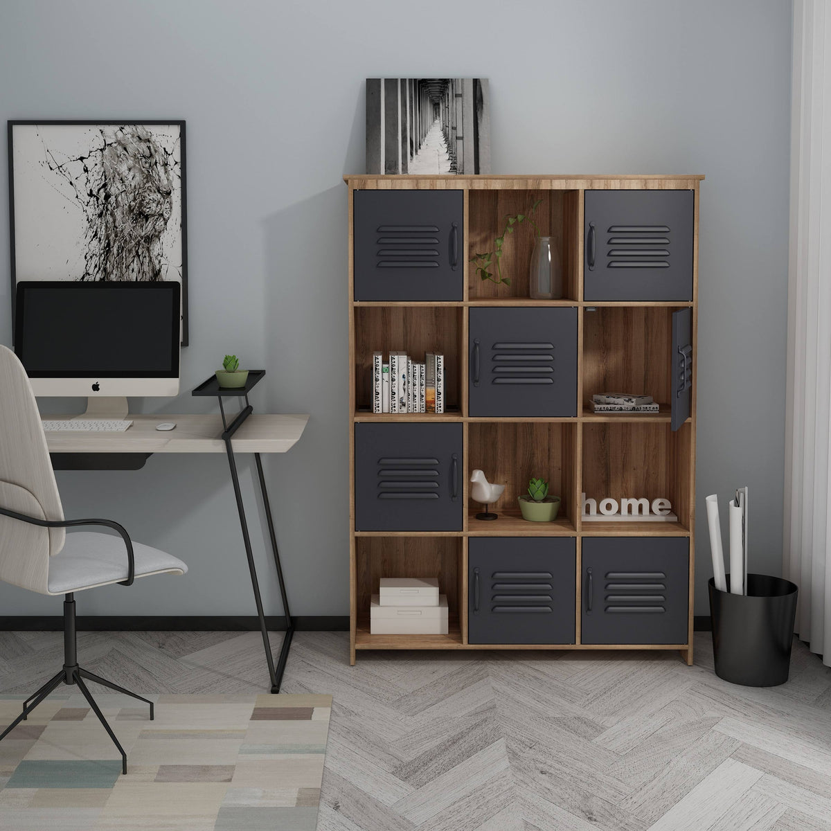 Modern Cube Bookcase with Shelf S33800