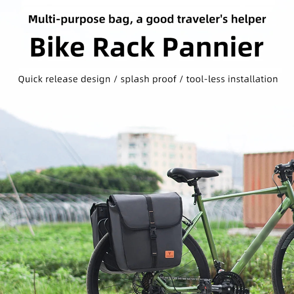 Waterproof Bike Panniers Bag Large Capacity Bicycle Rear Seat Bag U5333