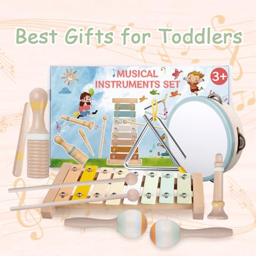 Wooden Percussion Instruments Set with Xylophone H69095