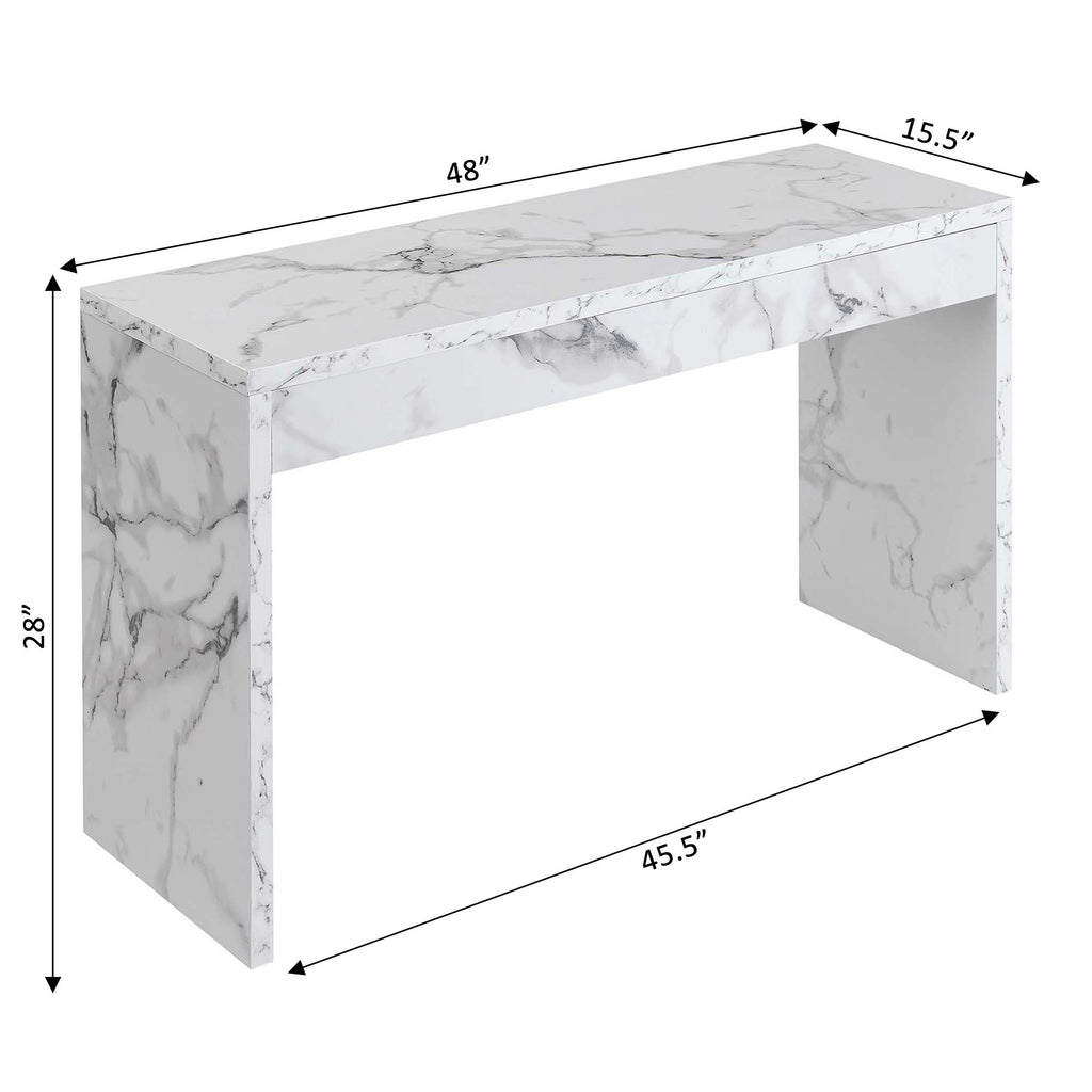 White Faux Marble Console Table/Desk A140