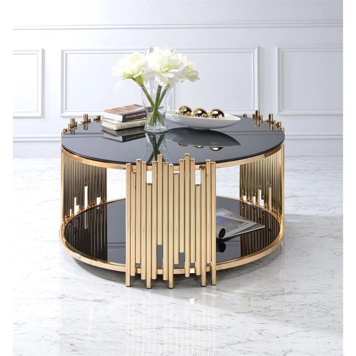 Round Glass Top Coffee Table D174913