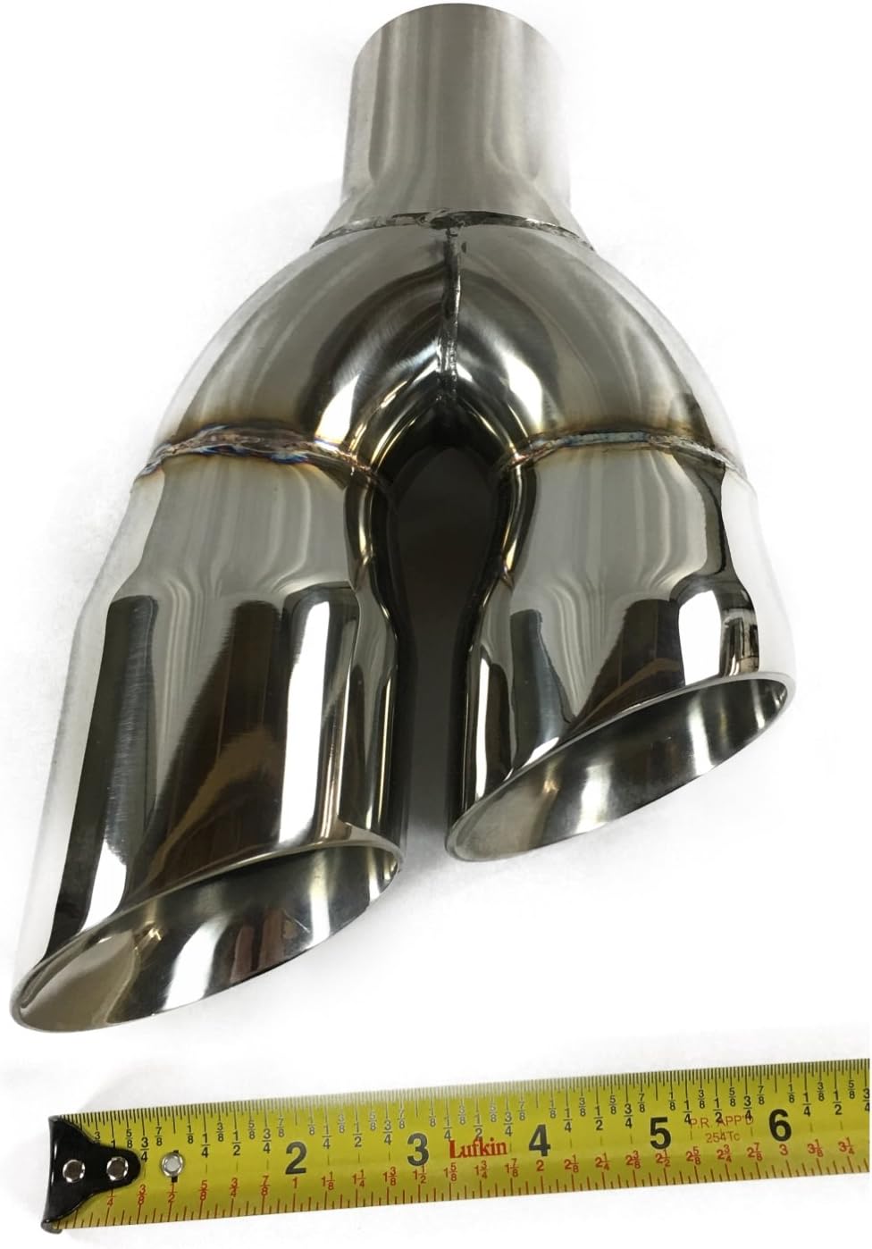 2.25" Inlet 3.00" Outlet 9.50" Long Dual Double Wall Slant Angle Stainless Exhaust Tip Pack of 2 B85128