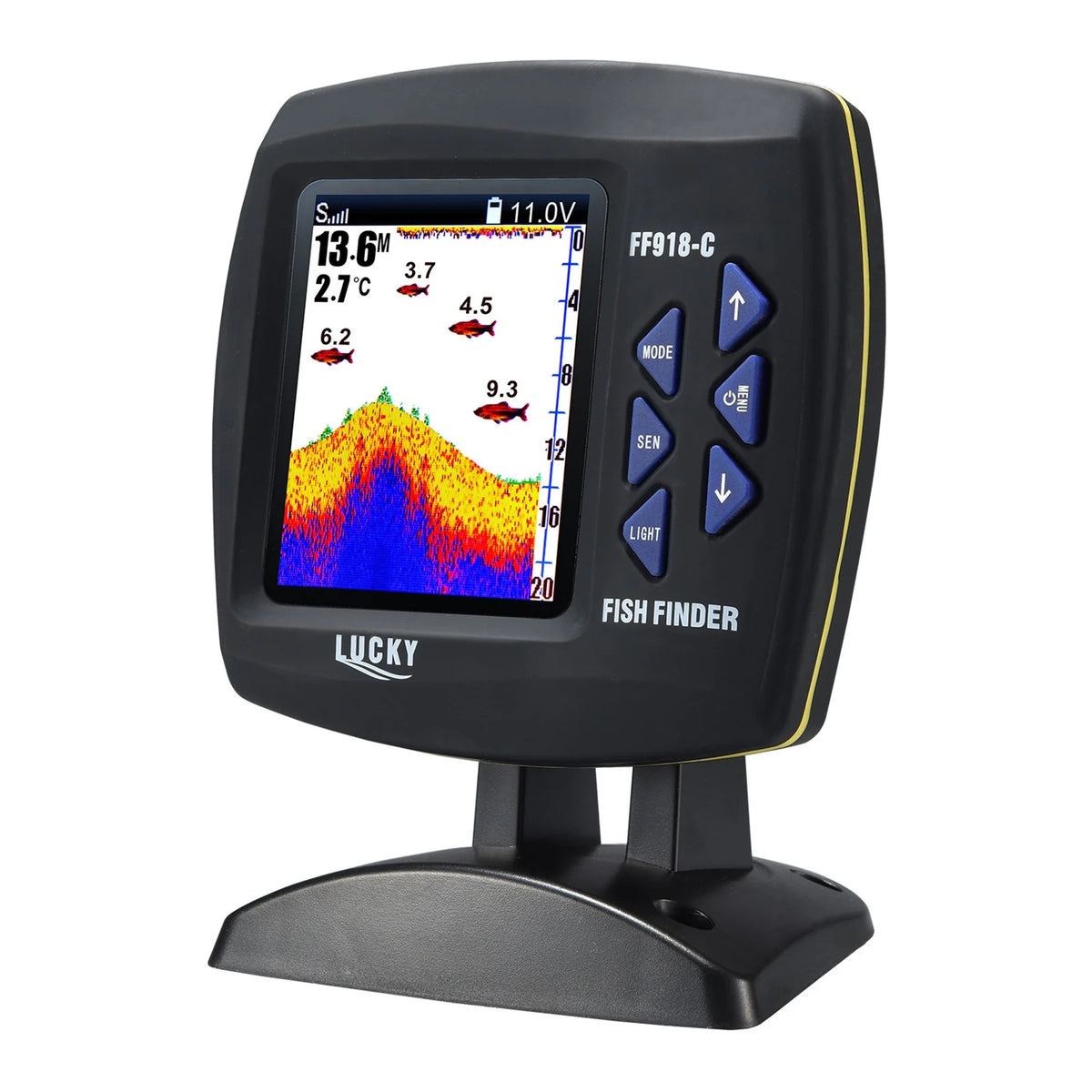 Wired Transducer Fish Finder 45 Degrees Underwater LCD N714392